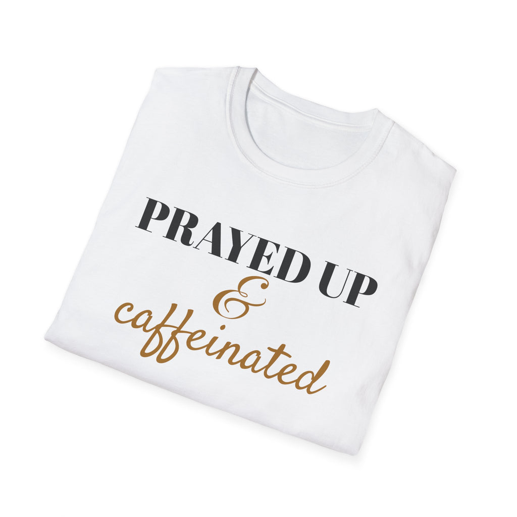 Prayed Up And Caffeinated Christian T-Shirt – Gifted Porch, view 5