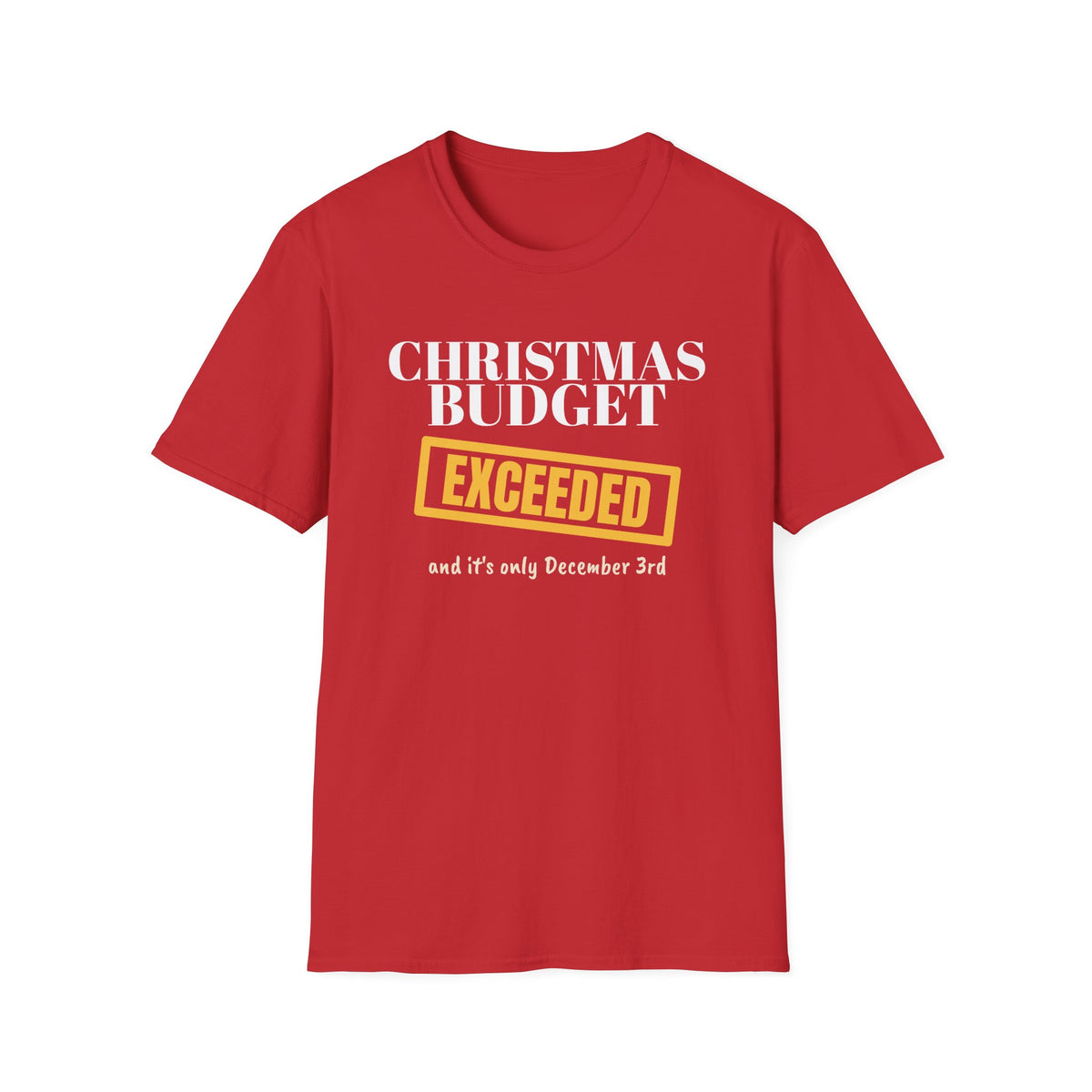 Christmas Budget Exceeded Funny Christmas Shopping T-Shirt – Gifted Porch, view 4