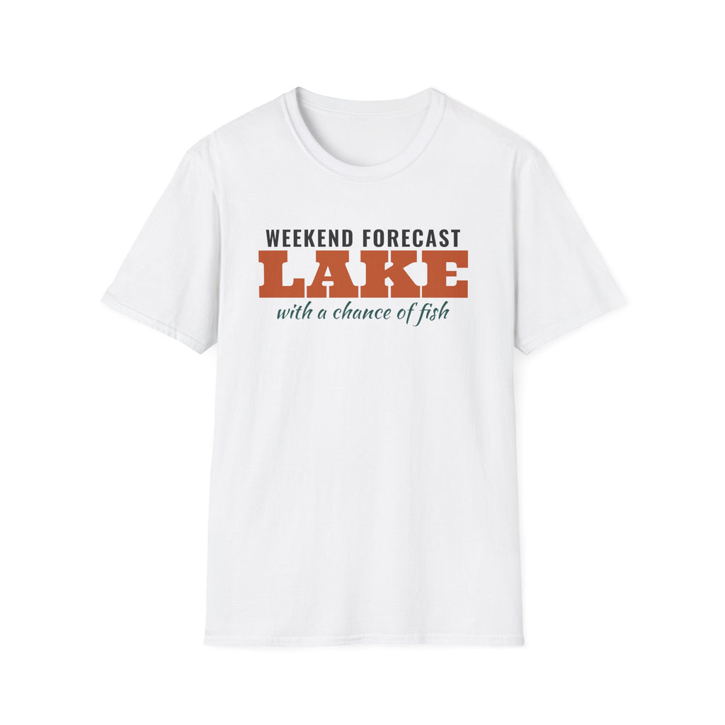 Weekend Forecast Lake With A Chance Of Fish Fishing T-Shirt – Gifted Porch, view 1