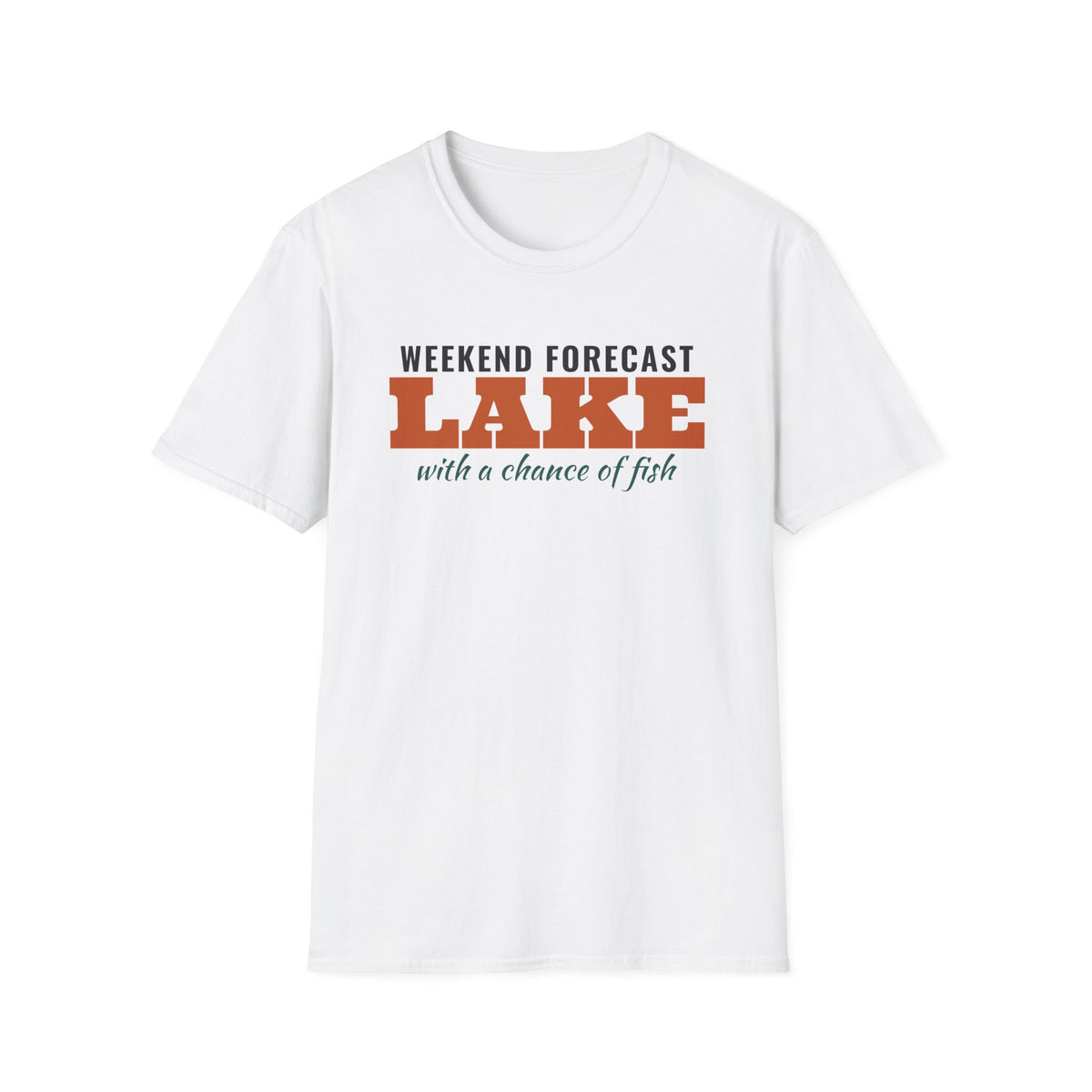 Weekend Forecast Lake With A Chance Of Fish Fishing T-Shirt – Gifted Porch, view 1