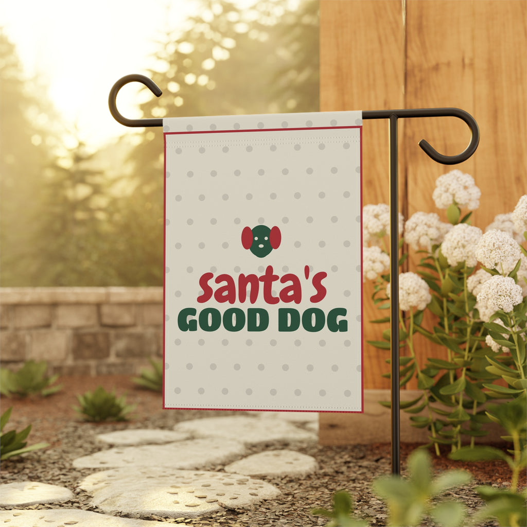 Santa's Good Dog Garden Flag