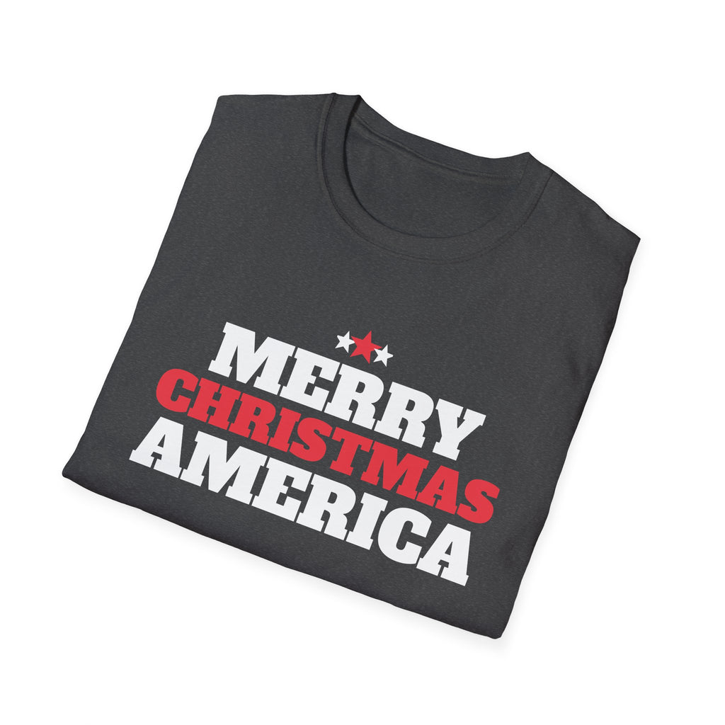 Merry Christmas America Patriotic Christmas T-Shirt USA Holiday Gift Tee – Gifted Porch