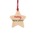 Merry Mischief Wood Star Ornament