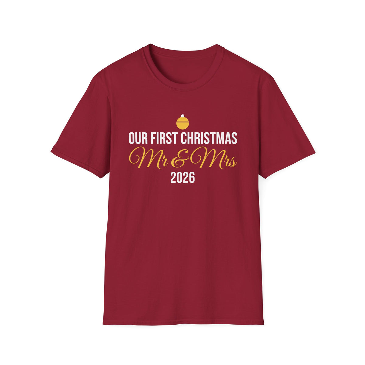Our First Christmas As Mr And Mrs 2026 T-Shirt Newlywed Holiday Gift Tee – Gifted Porch