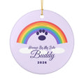 Pet Memorial Ornament Personalized Name Rainbow Paw – Gifted Porch, view 2