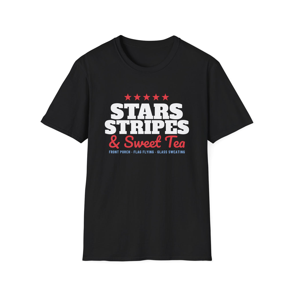 Stars Stripes And Sweet Tea Southern Patriotic T-Shirt – Gifted Porch, view 2