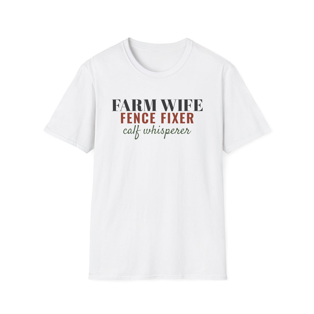 Farm Wife Fence Fixer Calf Whisperer Farm T-Shirt – Gifted Porch, view 1