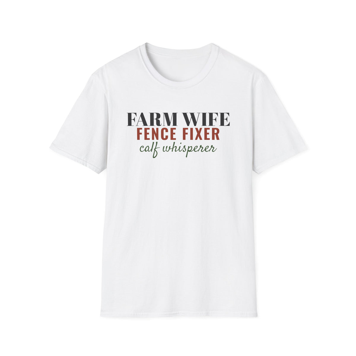 Farm Wife Fence Fixer Calf Whisperer Farm T-Shirt – Gifted Porch, view 1