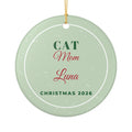 Cat Mom Personalized Ornament 2026 Cat Name Christmas – Gifted Porch, view 2