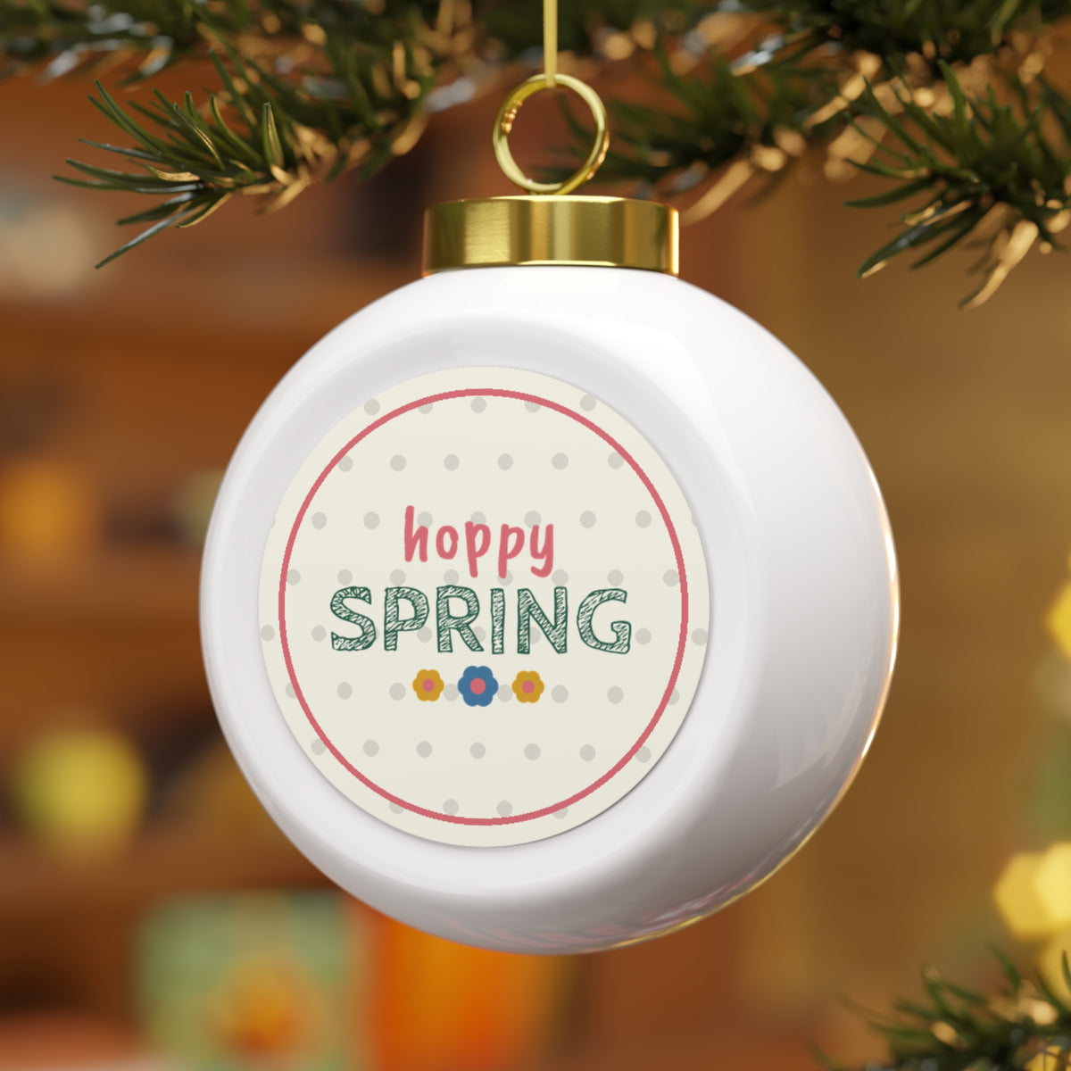 Hoppy Spring Glass Ball Ornament
