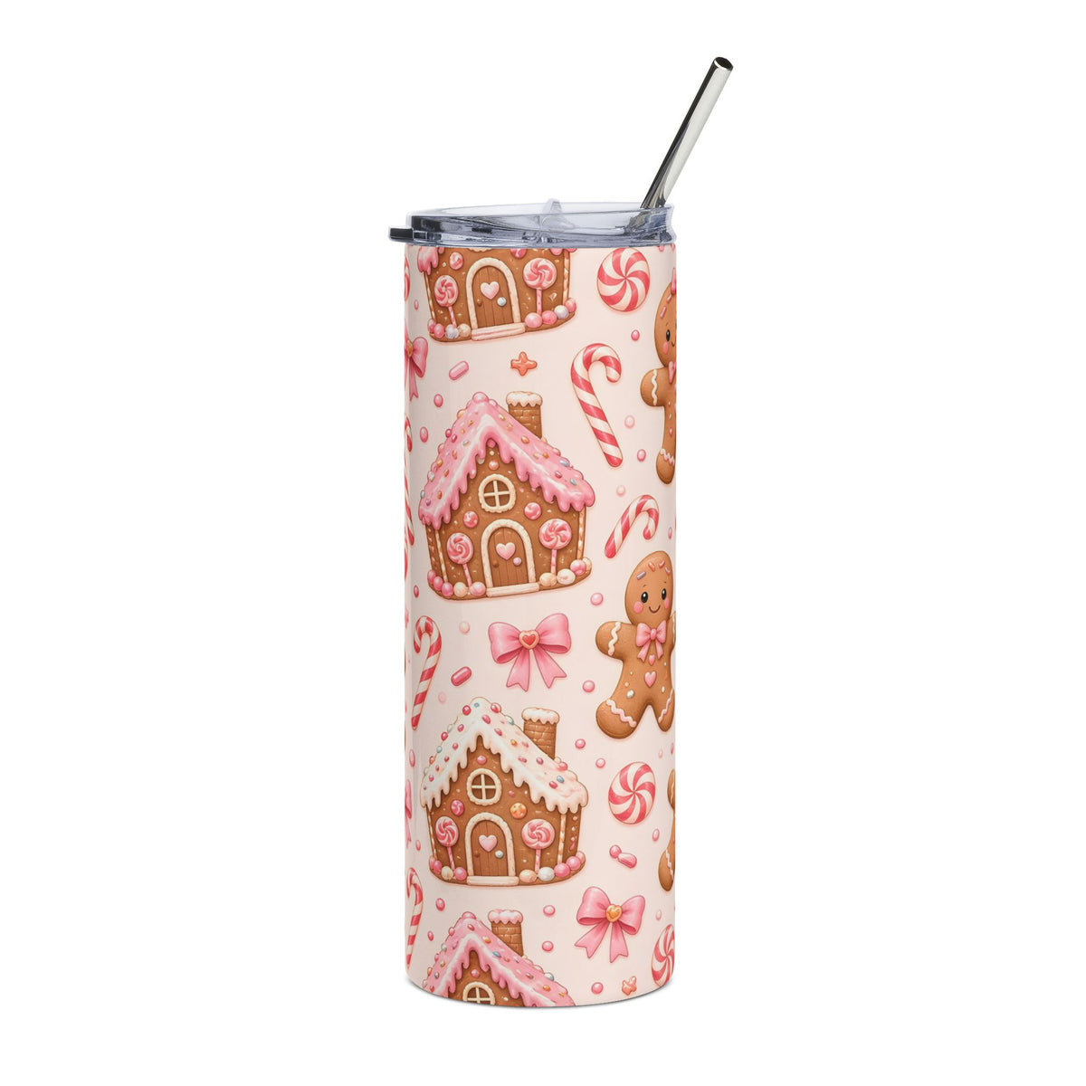 Pink Gingerbread Christmas 20oz Tumbler