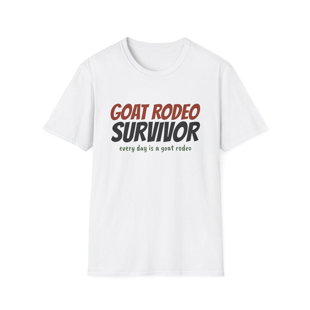 Goat Rodeo Survivor Funny Goat T-Shirt – Gifted Porch, view 1