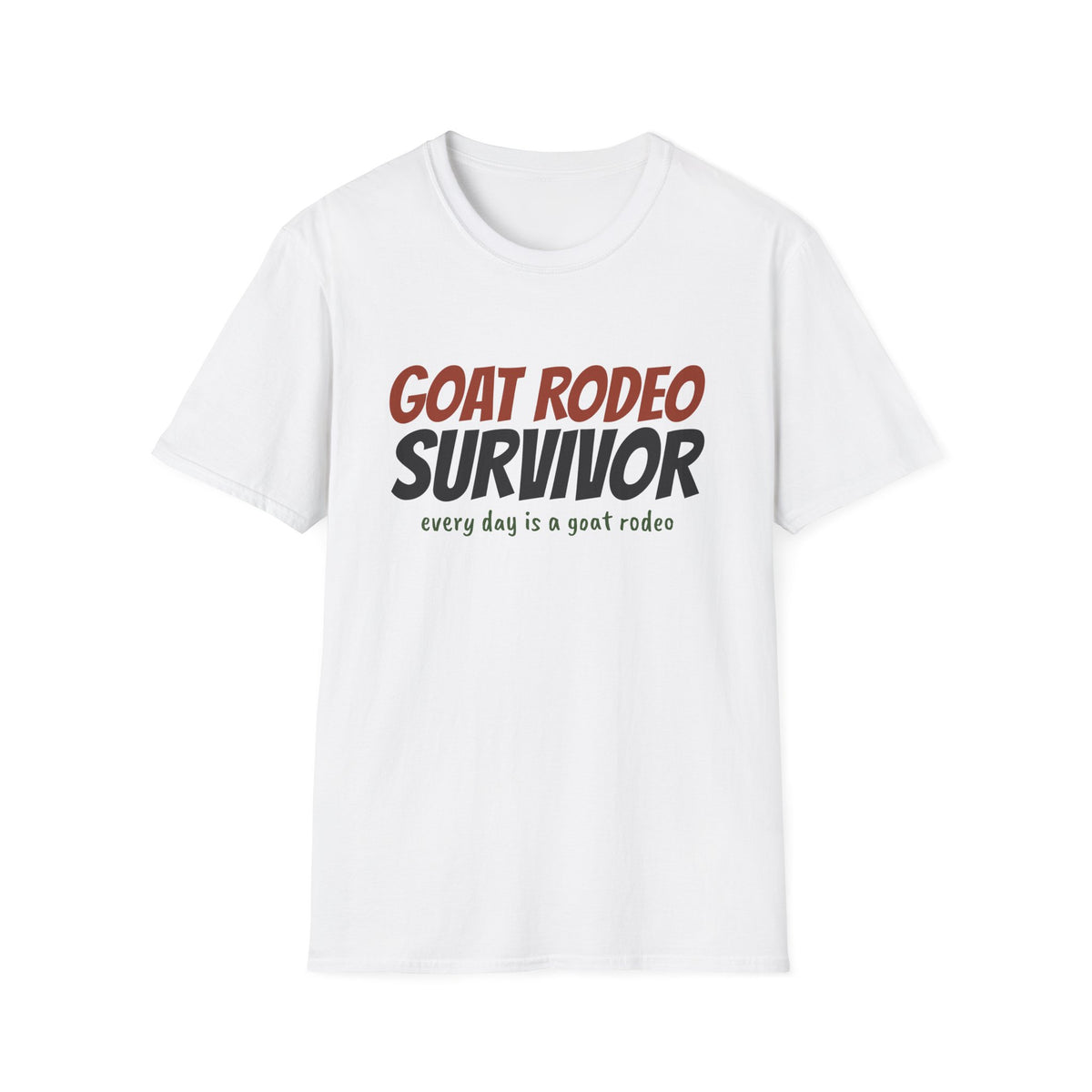 Goat Rodeo Survivor Funny Goat T-Shirt – Gifted Porch, view 1