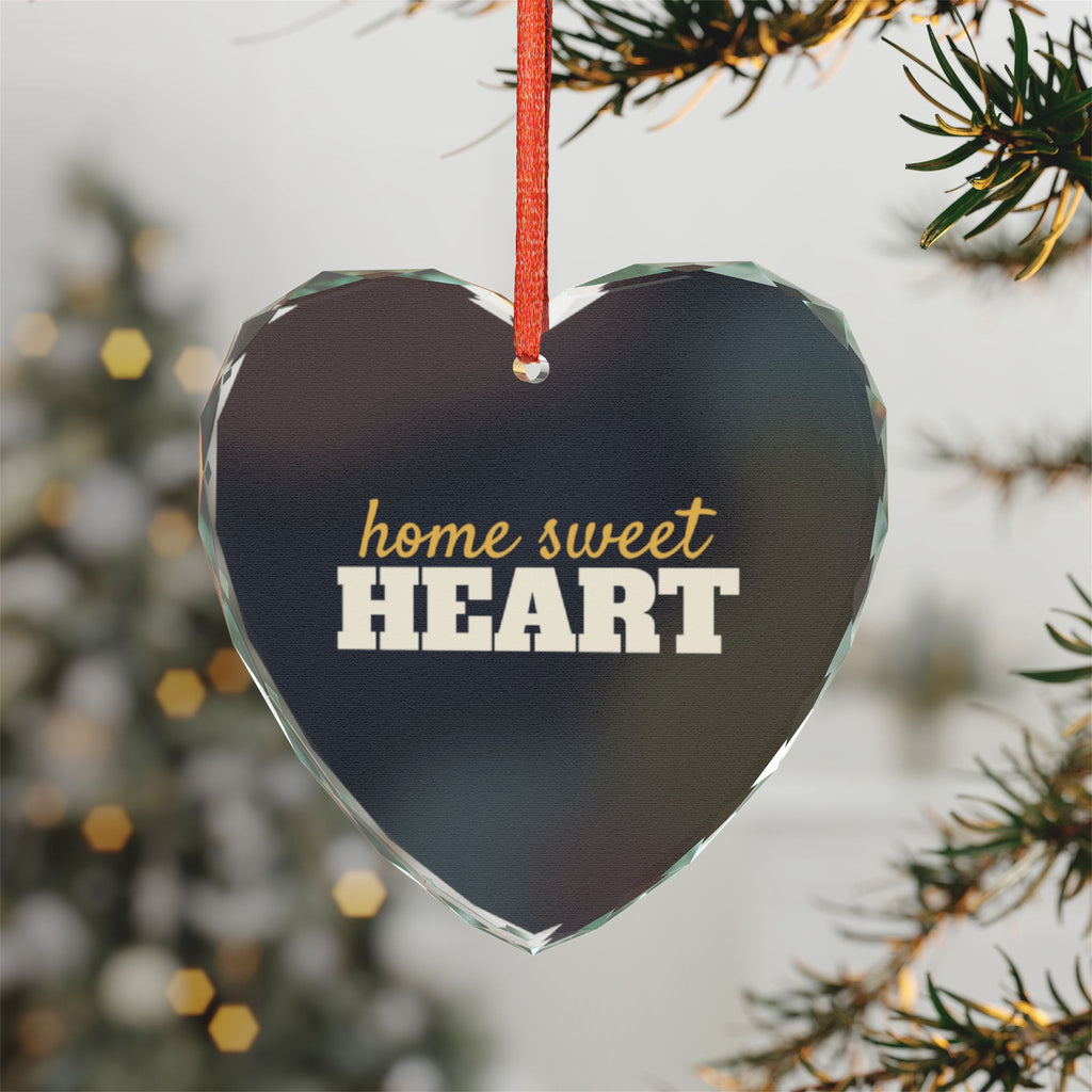 Home Sweet Heart Glass Heart Ornament