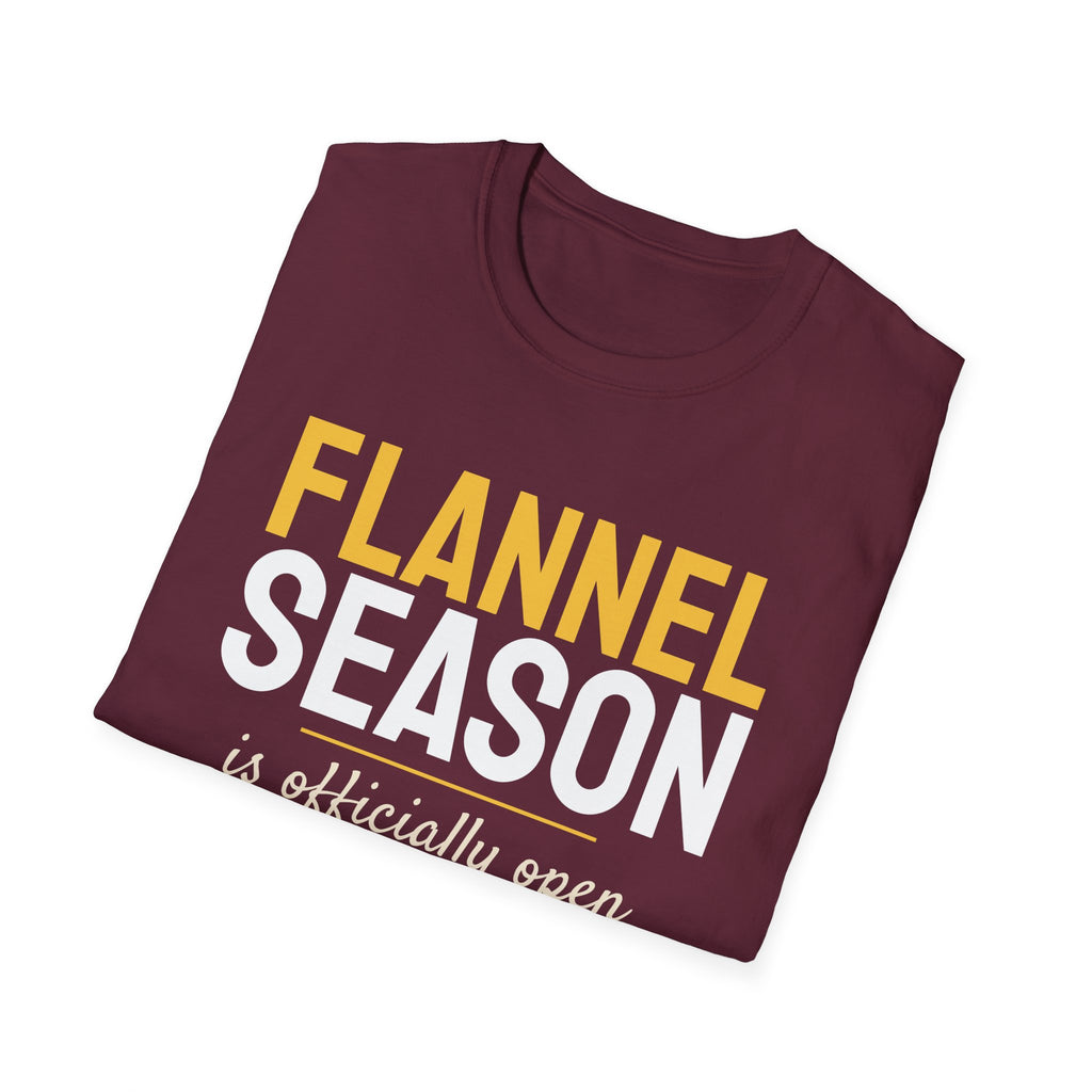 Flannel Season Is Open Fall T-Shirt – Gifted Porch, view 21