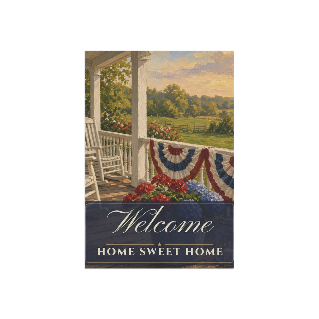 Americana Porch Welcome Garden Flag