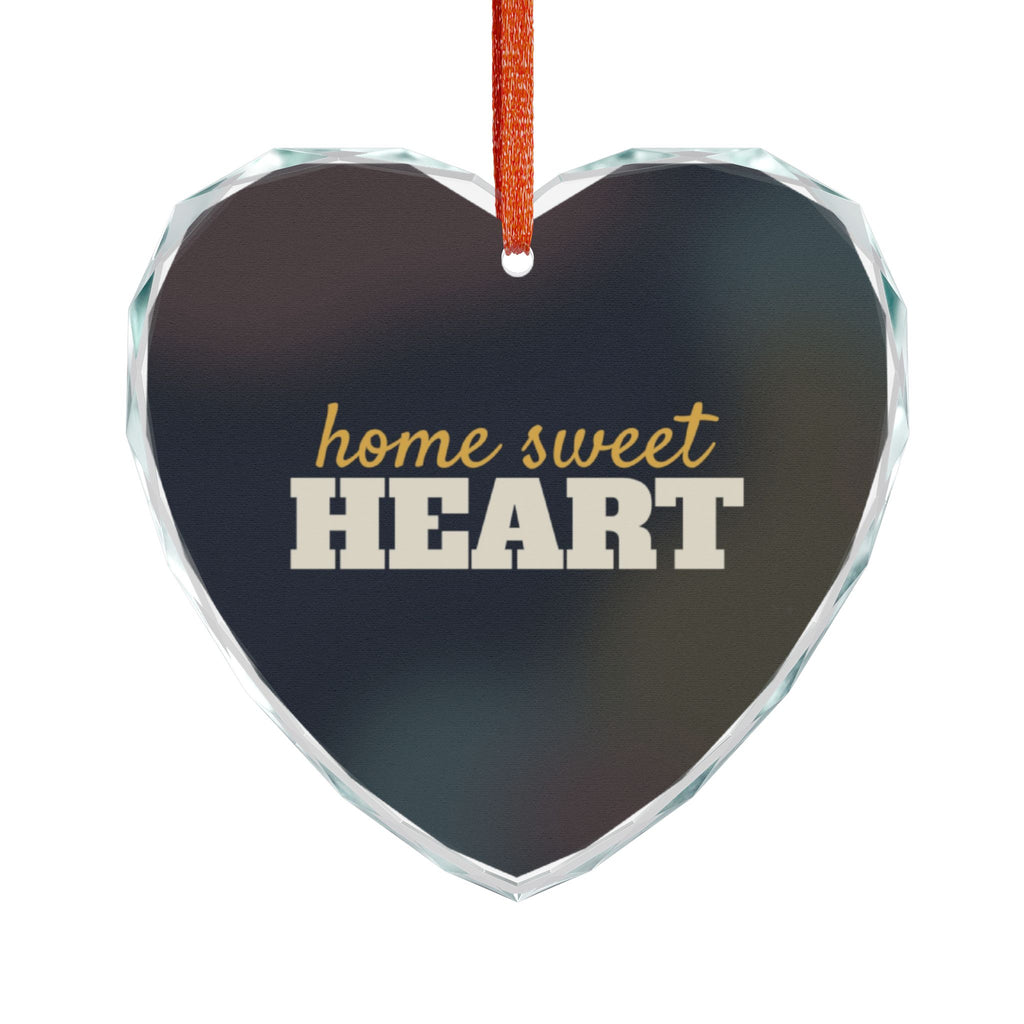 Home Sweet Heart Glass Heart Ornament