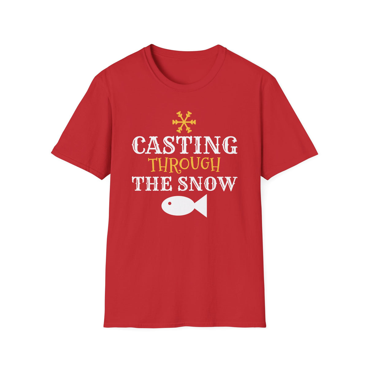 Casting Through The Snow Funny Fishing Christmas T-Shirt – Gifted Porch, view 4