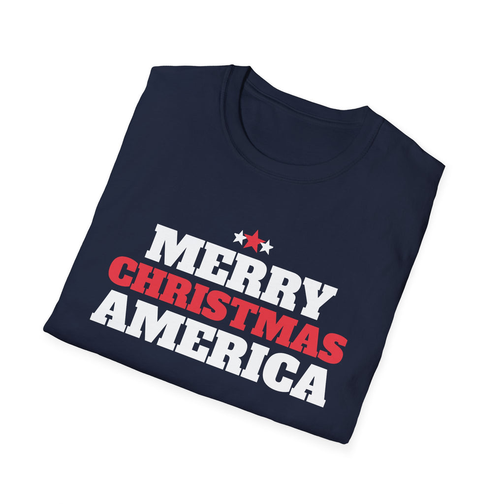 Merry Christmas America Patriotic Christmas T-Shirt USA Holiday Gift Tee – Gifted Porch