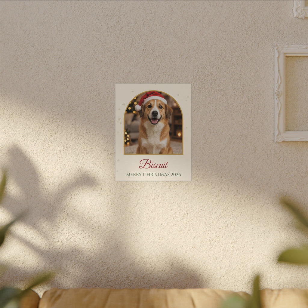 Custom Pet Portrait Christmas Canvas With Name – Gifted Porch