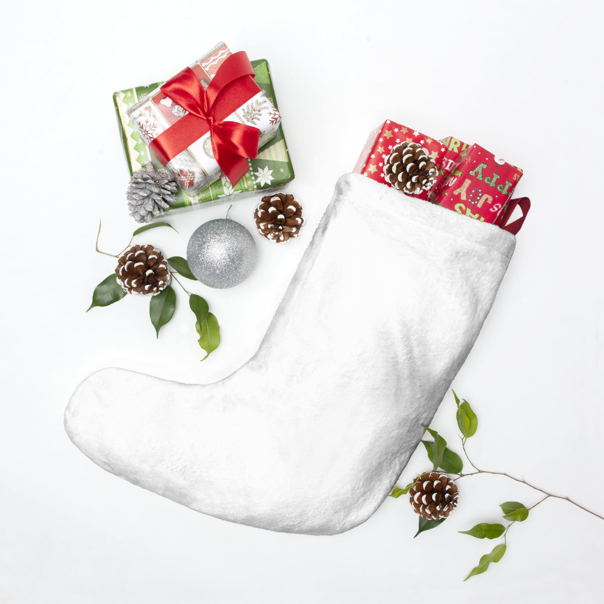 Merry Woofmas Dog Christmas Stocking Fleece Paw Print Pet Stocking – Gifted Porch