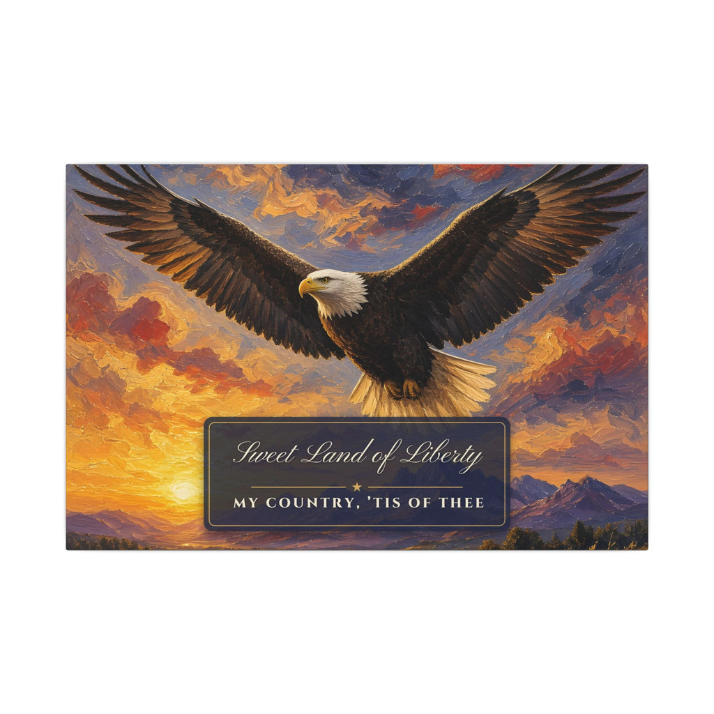 Sweet Land of Liberty Eagle canvas wall art – patriotic canvas wall art by Gifted Porch