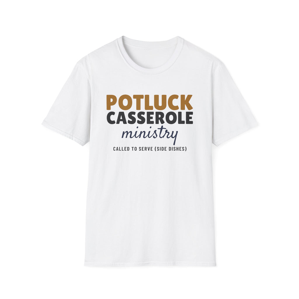 Potluck Casserole Ministry Funny Church T-Shirt – Gifted Porch, view 1