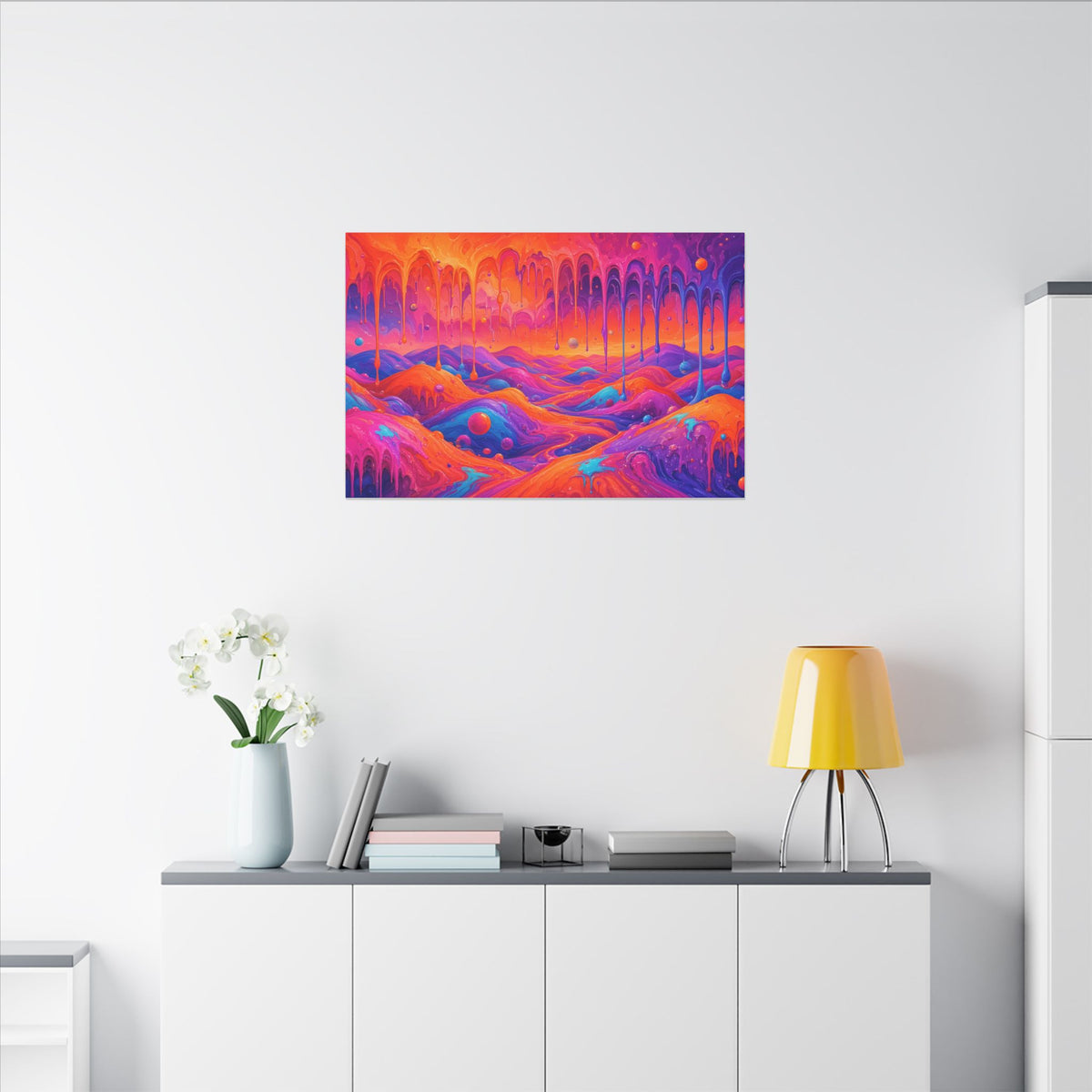 Melting Sunset Abstract Canvas Wall Art – unique art gift, photo 12