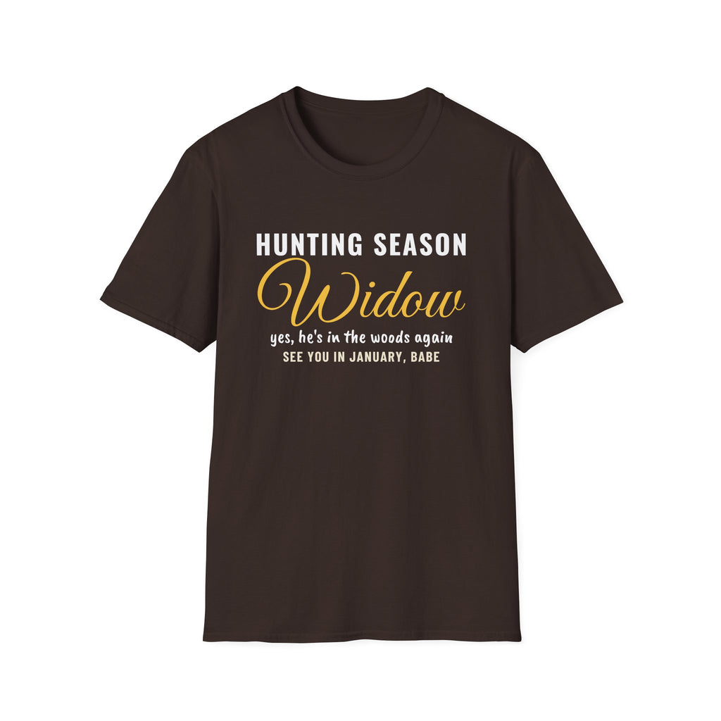 Hunting Season Widow He's In The Woods Again T-Shirt – Gifted Porch, view 6