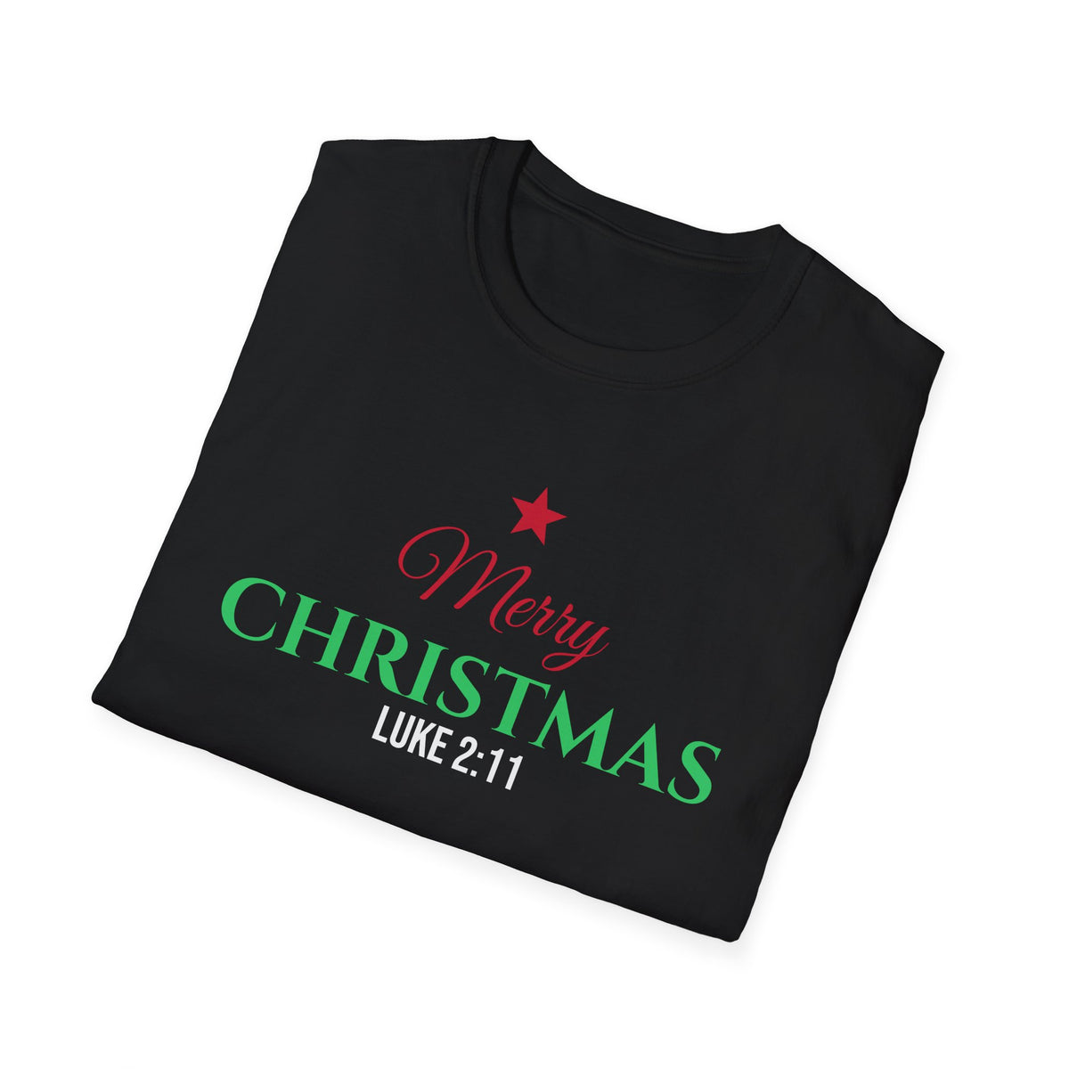Merry Christmas Luke 2:11 Christian T-Shirt Savior Is Born Holiday Tee – Gifted Porch