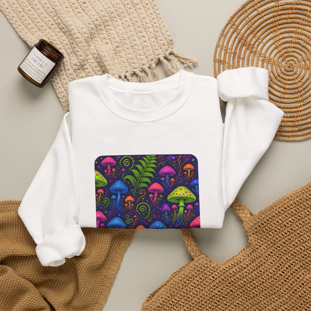 Trippy Mushroom Abstract Art Sweatshirt – unique art gift, photo 7