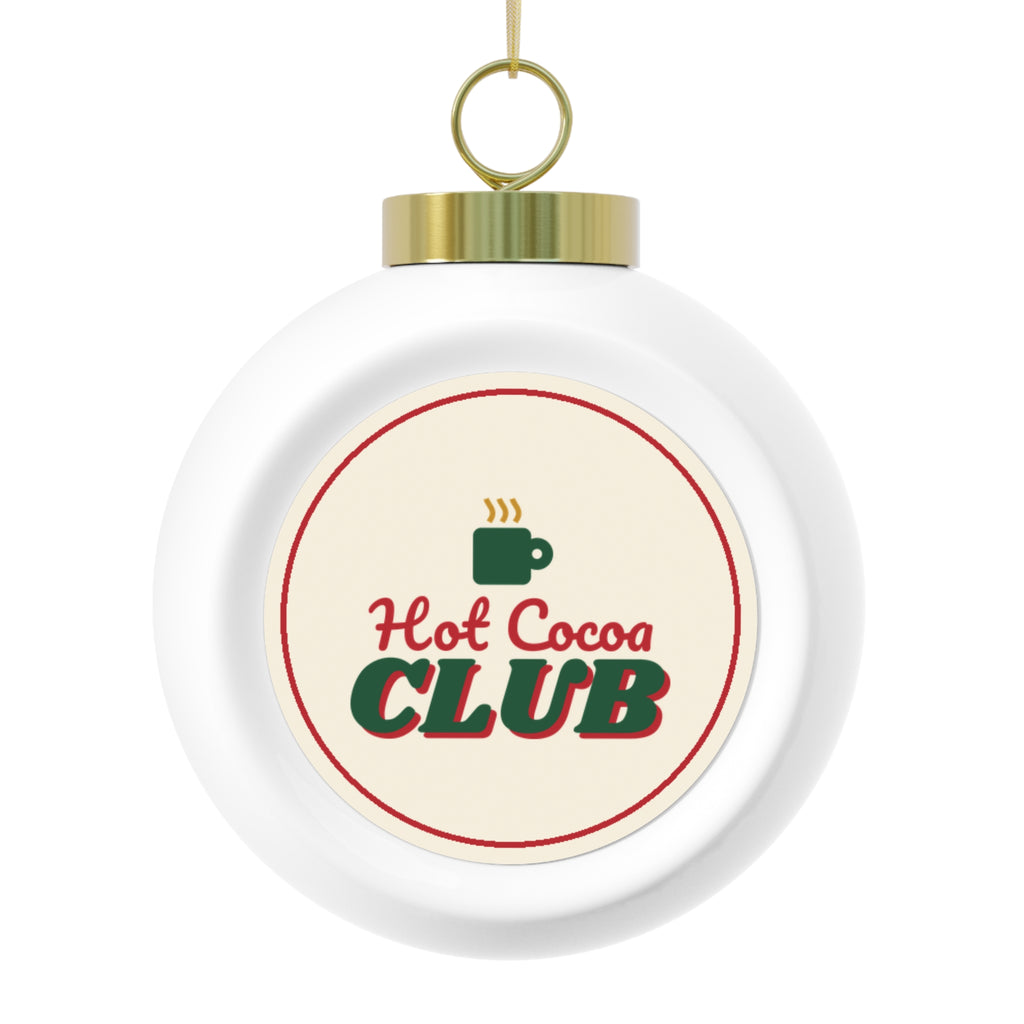 Hot Cocoa Club Glass Ball Ornament