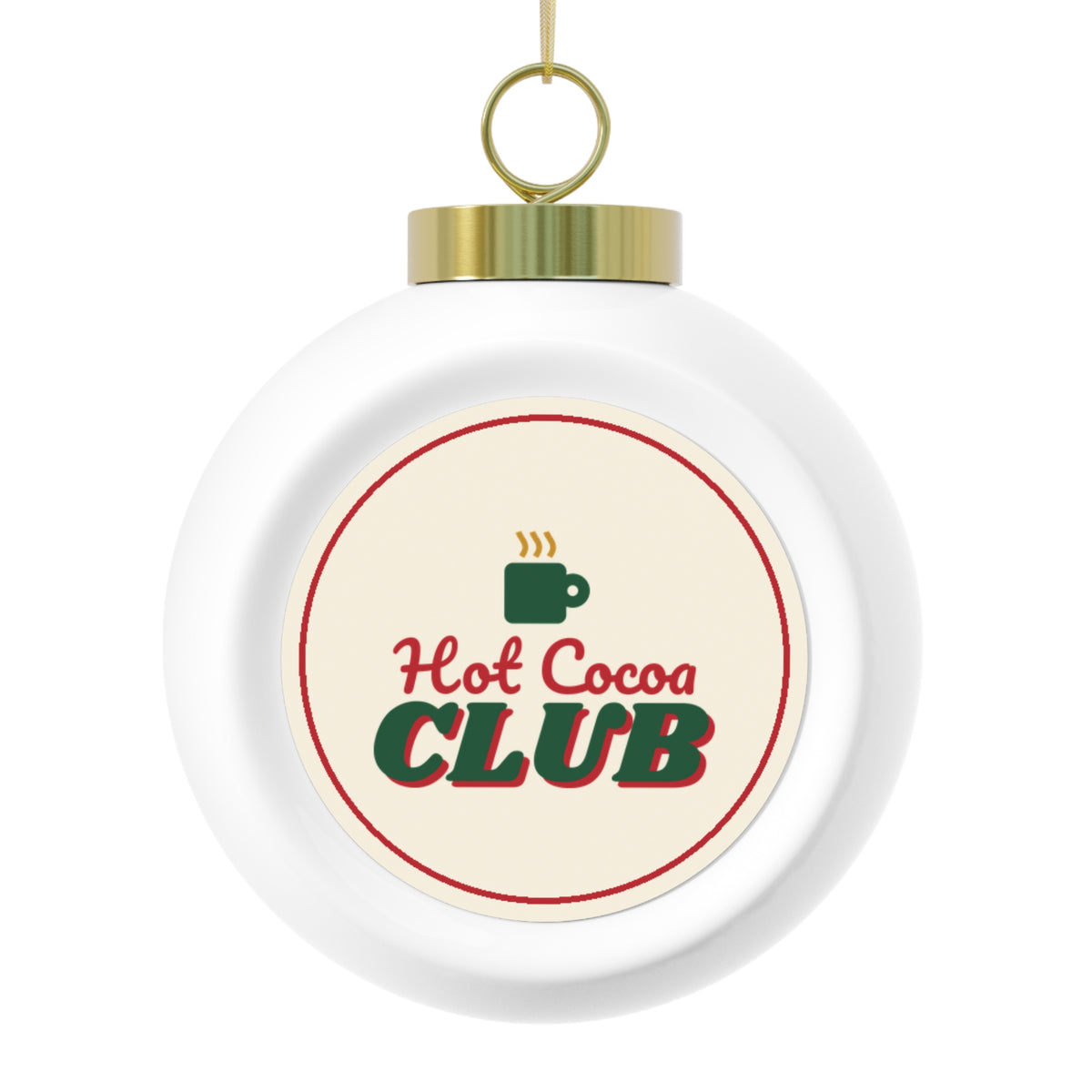 Hot Cocoa Club Glass Ball Ornament