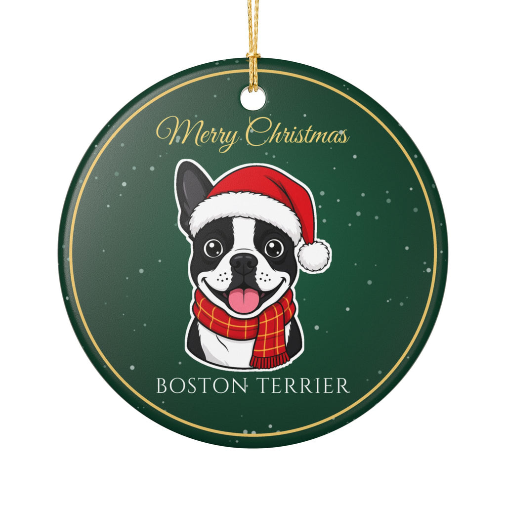 Boston Terrier Dog Christmas Ornament
