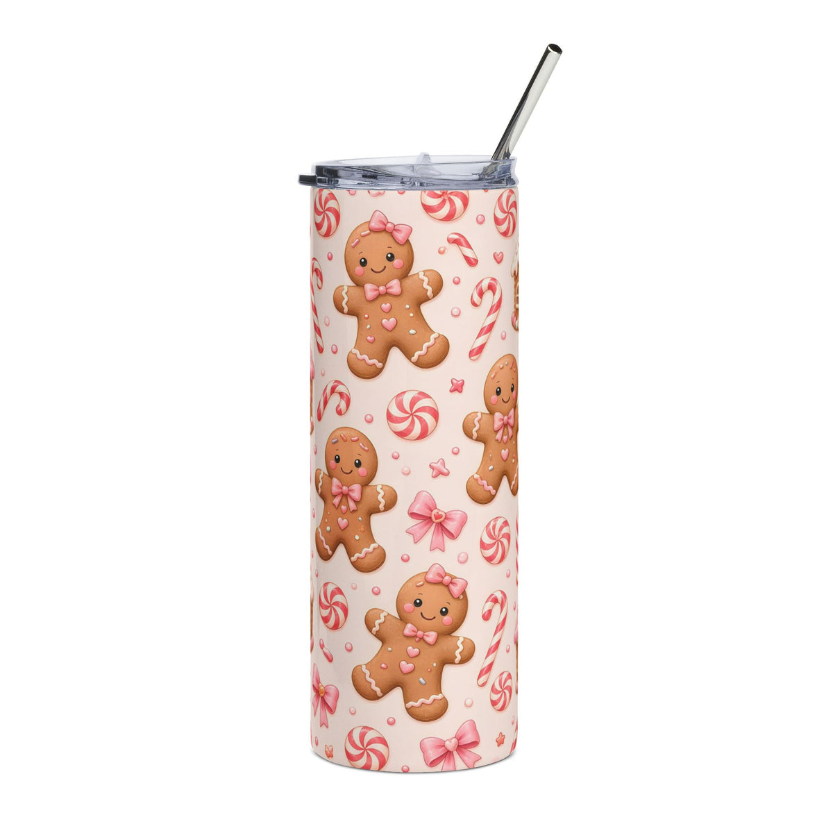 Pink Gingerbread Christmas 20oz Tumbler