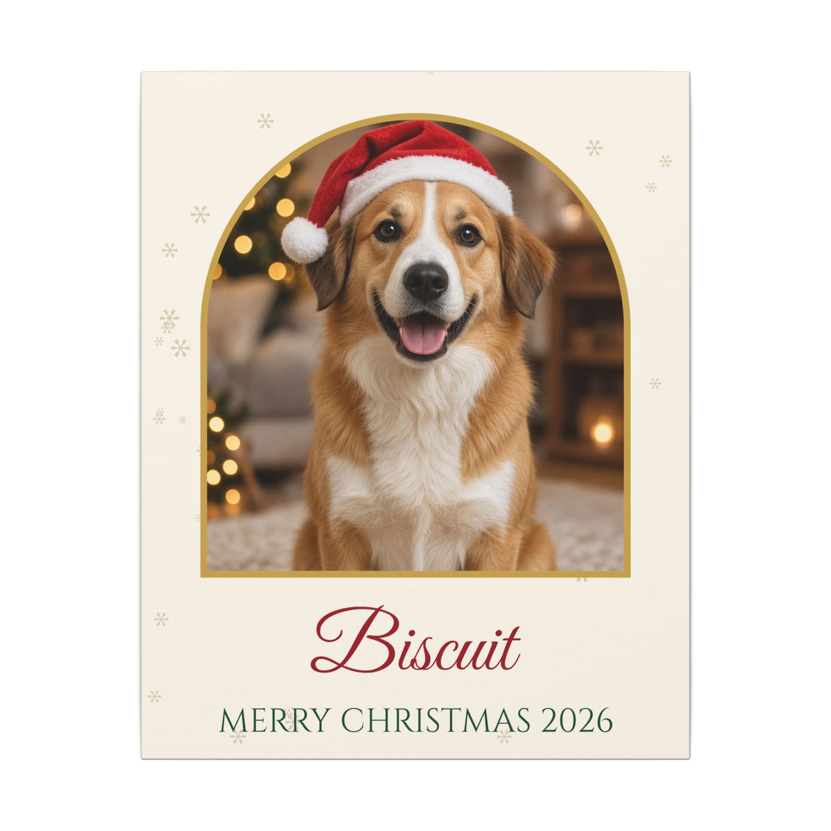 Custom Pet Portrait Christmas Canvas With Name – Gifted Porch