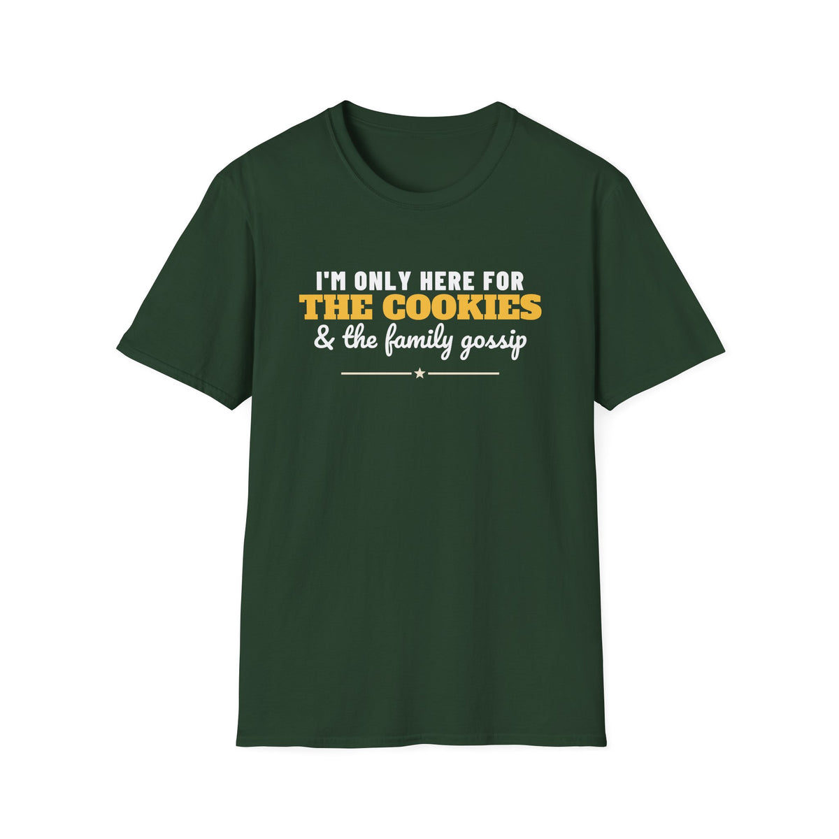 Here For The Cookies And The Family Gossip Christmas T-Shirt – Gifted Porch, view 3