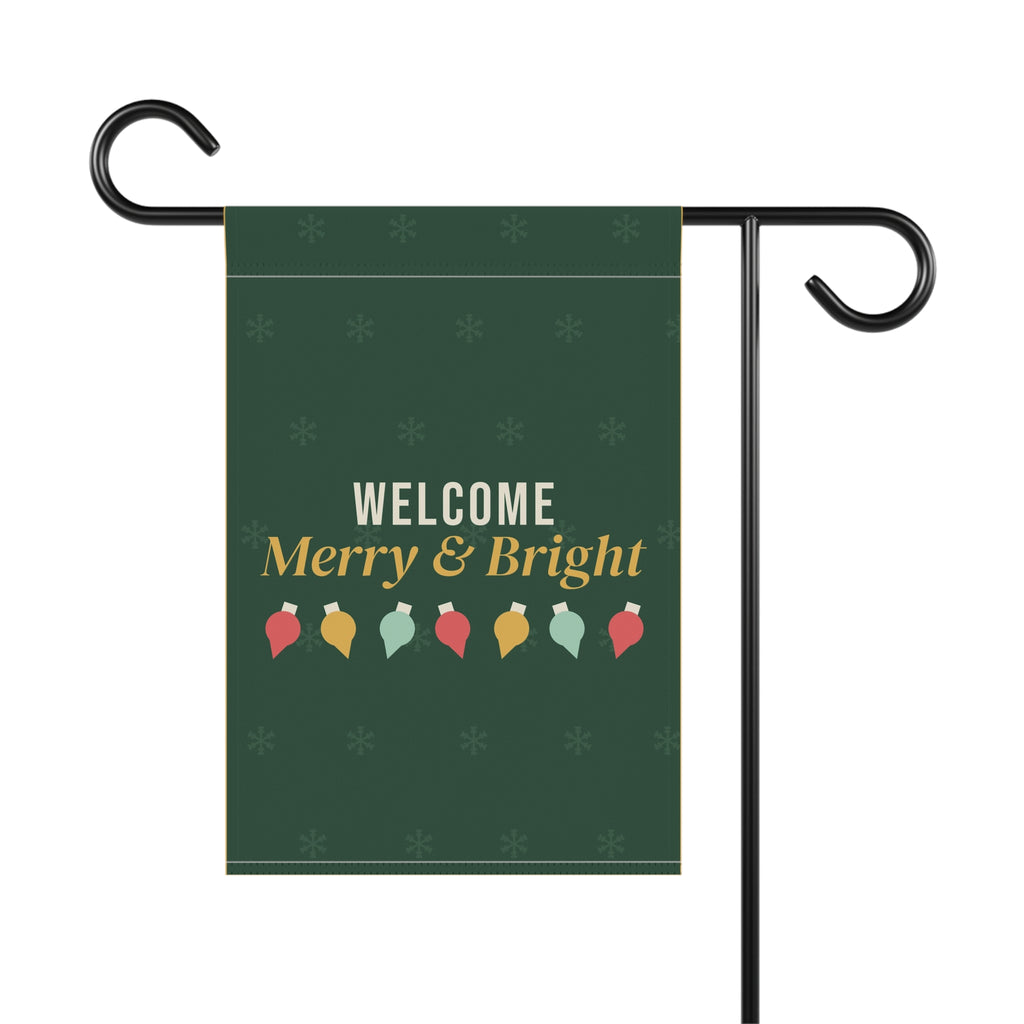 Merry And Bright Welcome Christmas Garden Flag