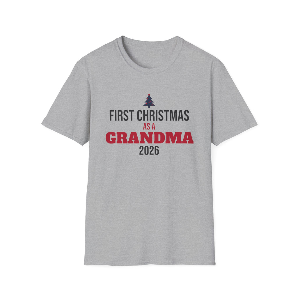 First Christmas As A Grandma 2026 T-Shirt New Grandma Holiday Gift Tee – Gifted Porch