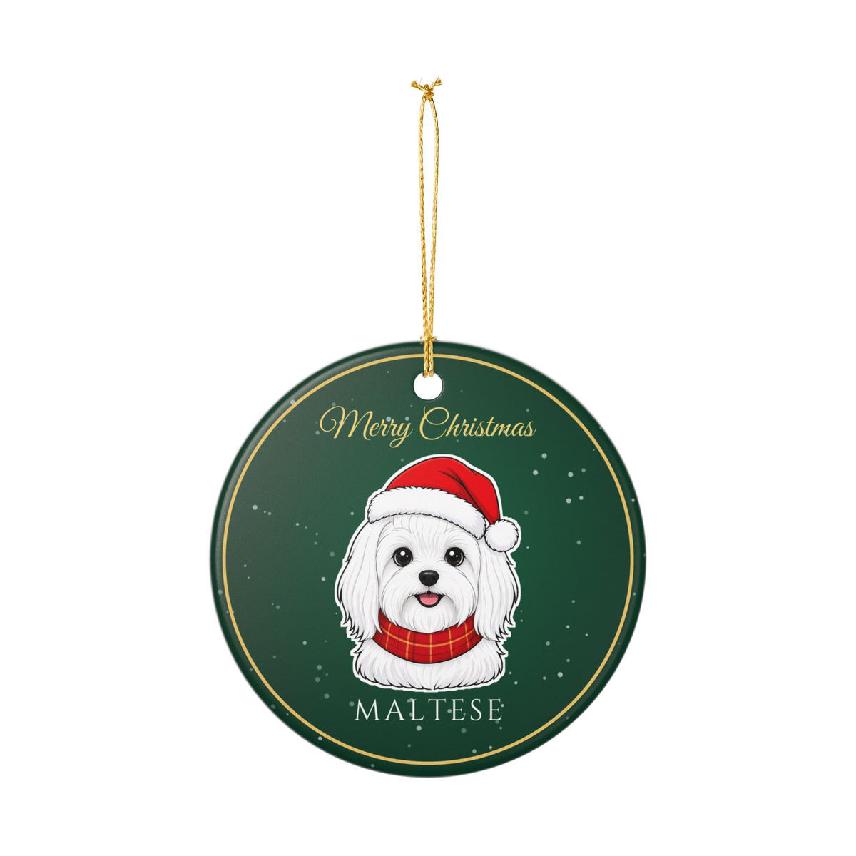 Maltese Dog Christmas Ornament