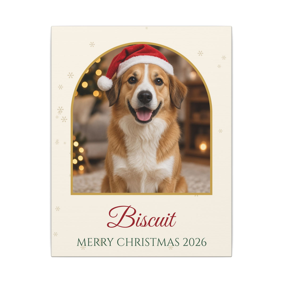 Custom Pet Portrait Christmas Canvas With Name – Gifted Porch