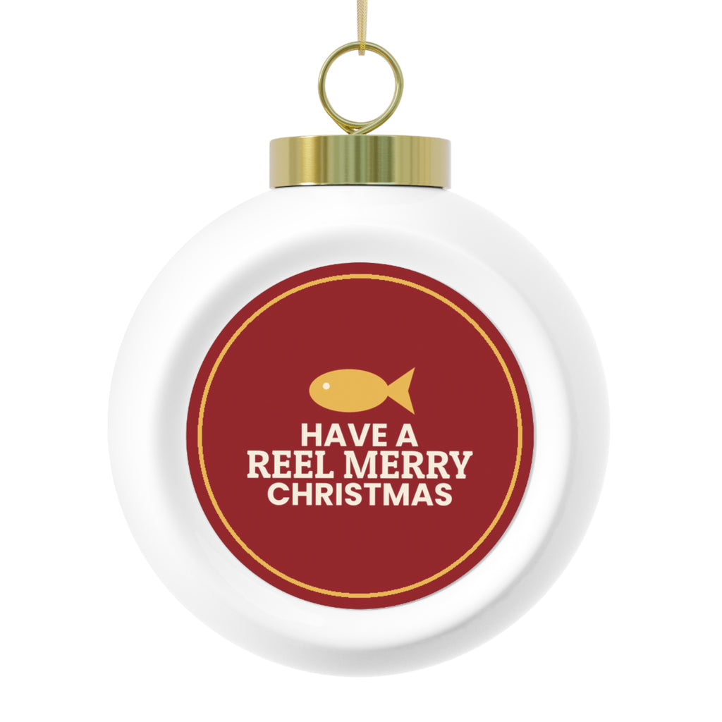 Reel Merry Christmas Glass Ball Ornament