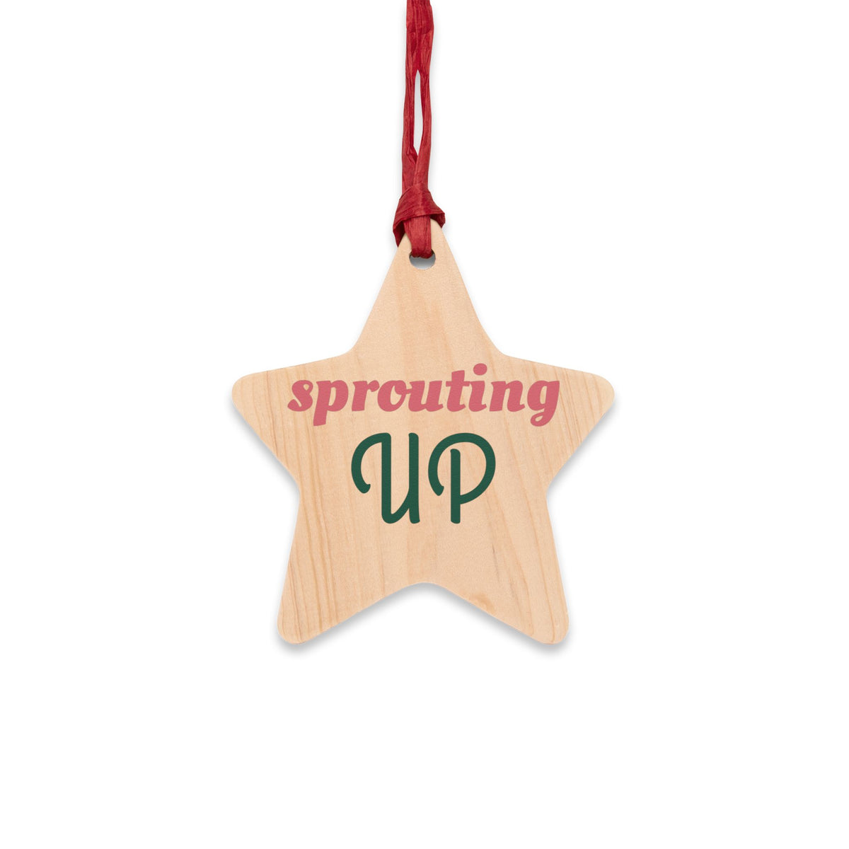 Sprouting Up Wood Star Ornament