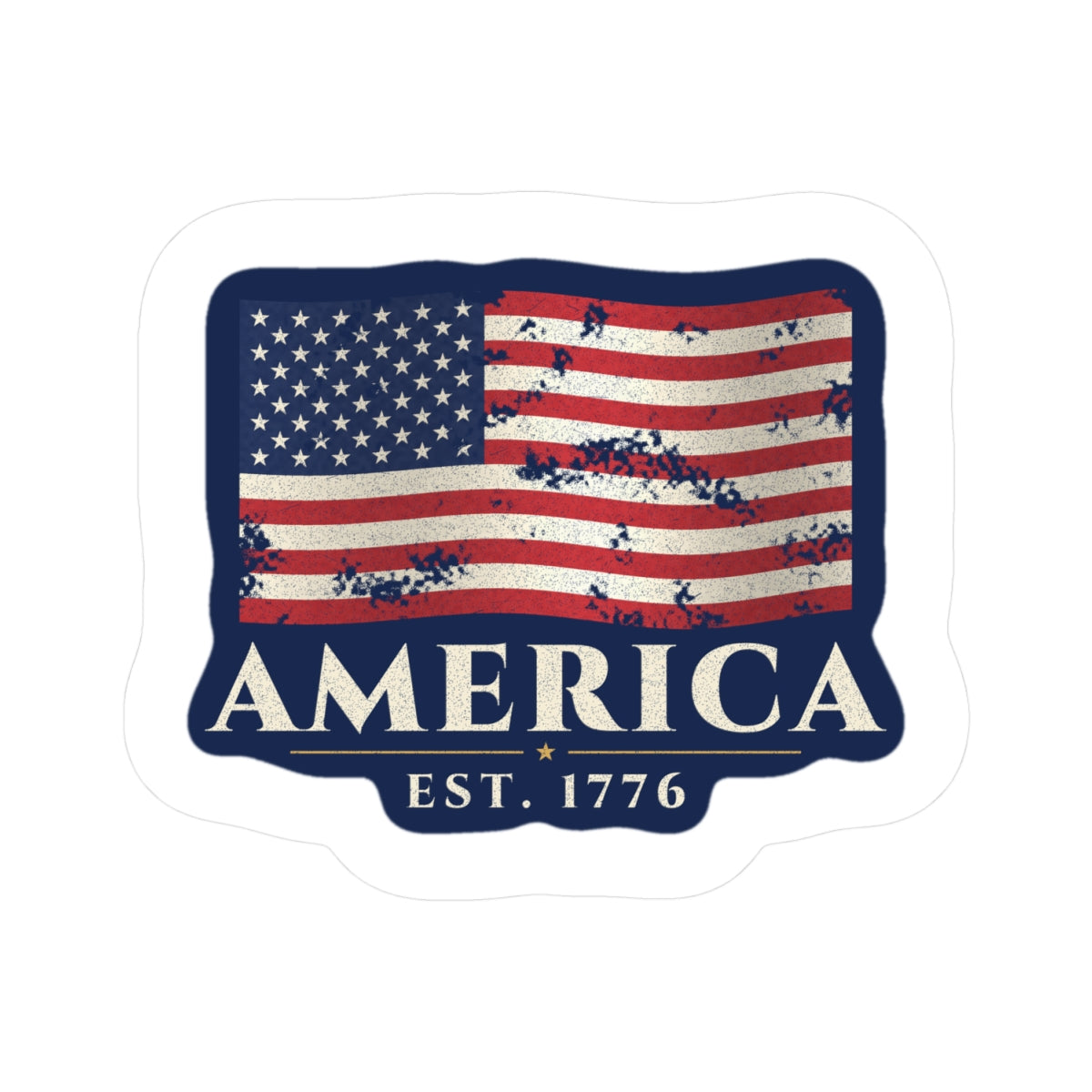 Vintage American Flag Sticker