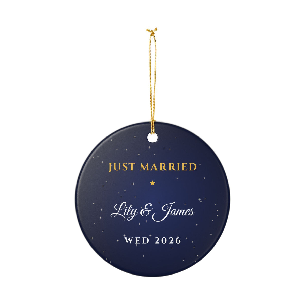 Wedding Year 2026 Personalized Ornament Just Married Names – Gifted Porch, view 4
