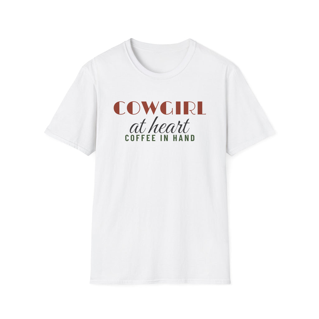 Cowgirl At Heart Coffee In Hand Western T-Shirt – Gifted Porch, view 1