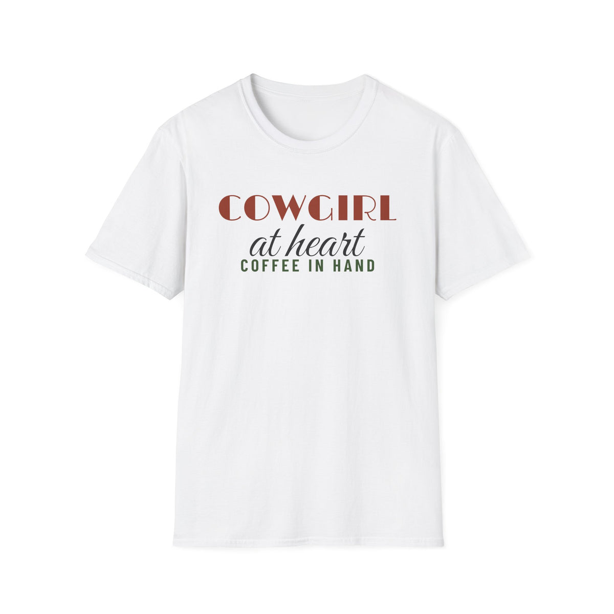 Cowgirl At Heart Coffee In Hand Western T-Shirt – Gifted Porch, view 1