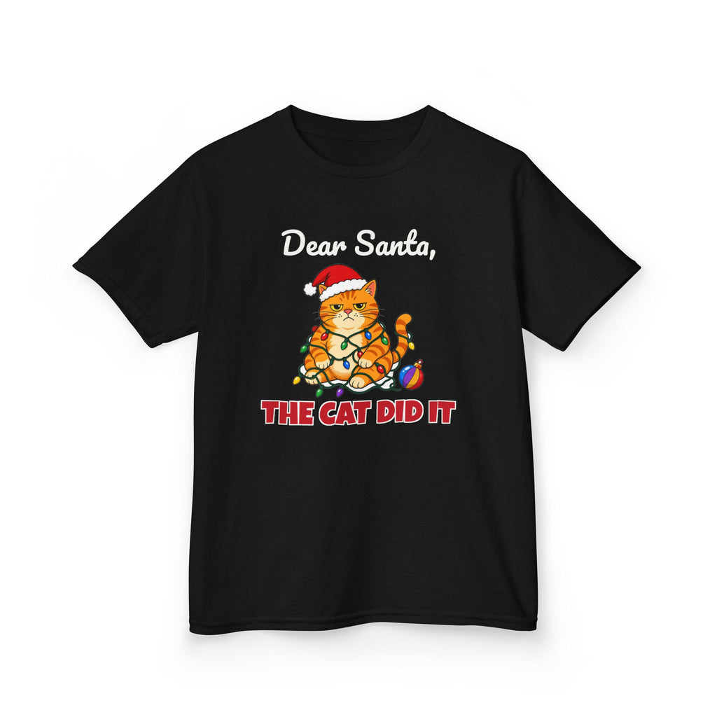 Dear Santa The Cat Did It Youth Tee – Cat lover gift, photo 7