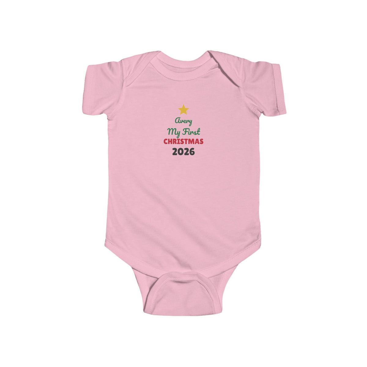 Personalized Baby's First Christmas 2026 Onesie