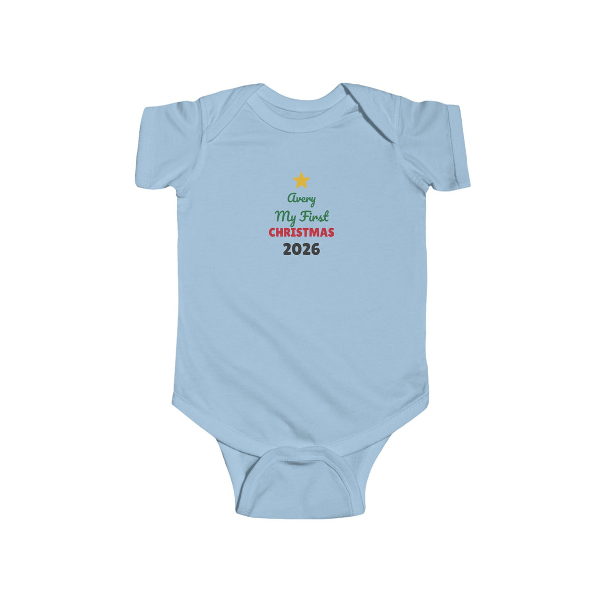 Personalized Baby's First Christmas 2026 Onesie